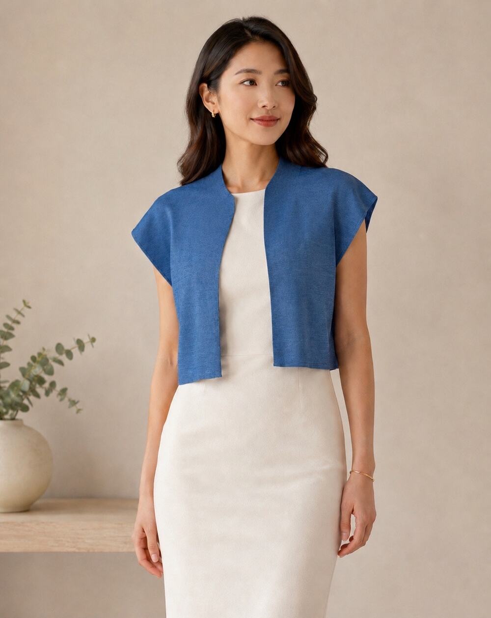 Akris Open Front Knit Cropped Bolero Jacket size 8